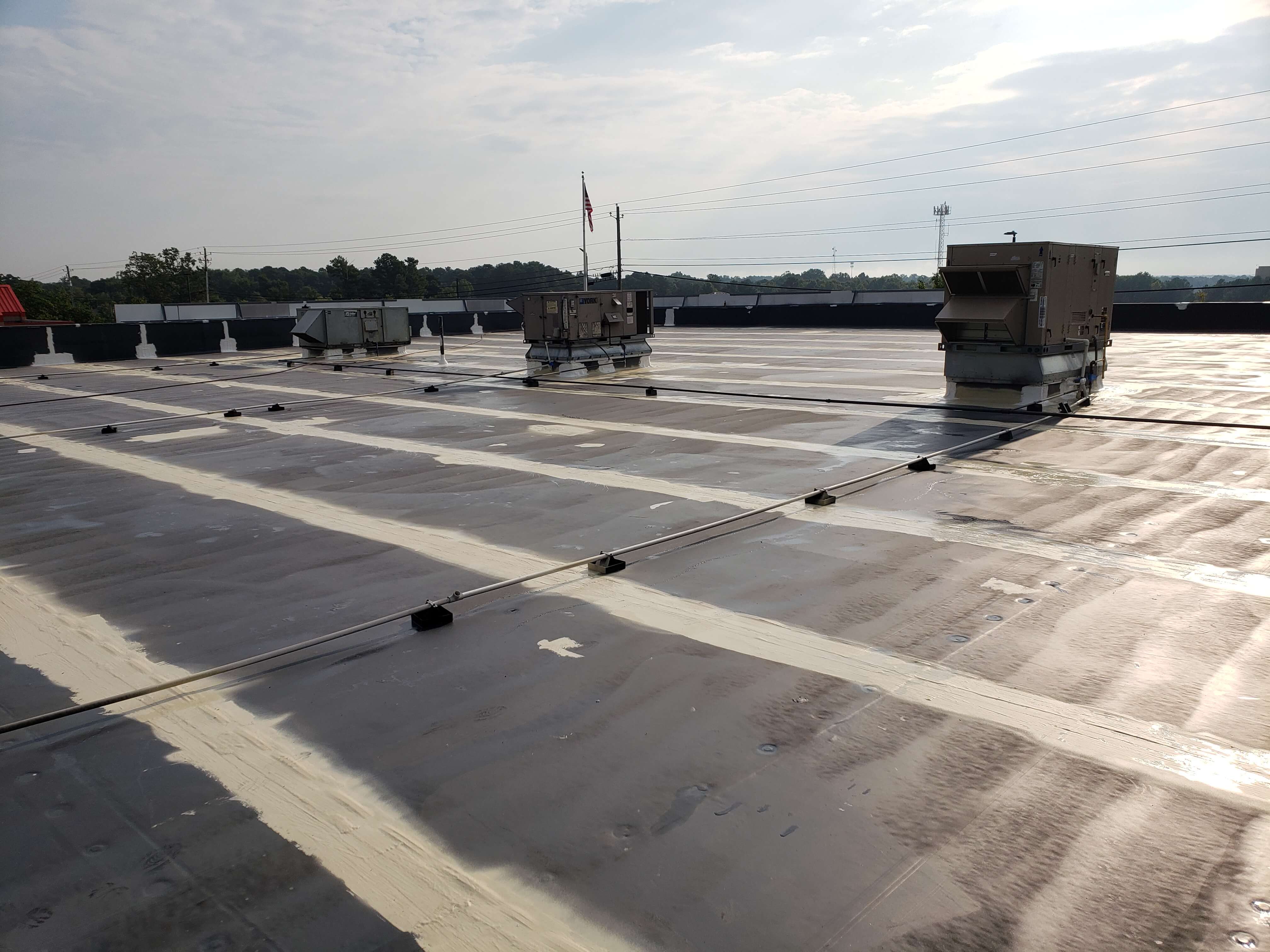 Roof Floor with White Lines