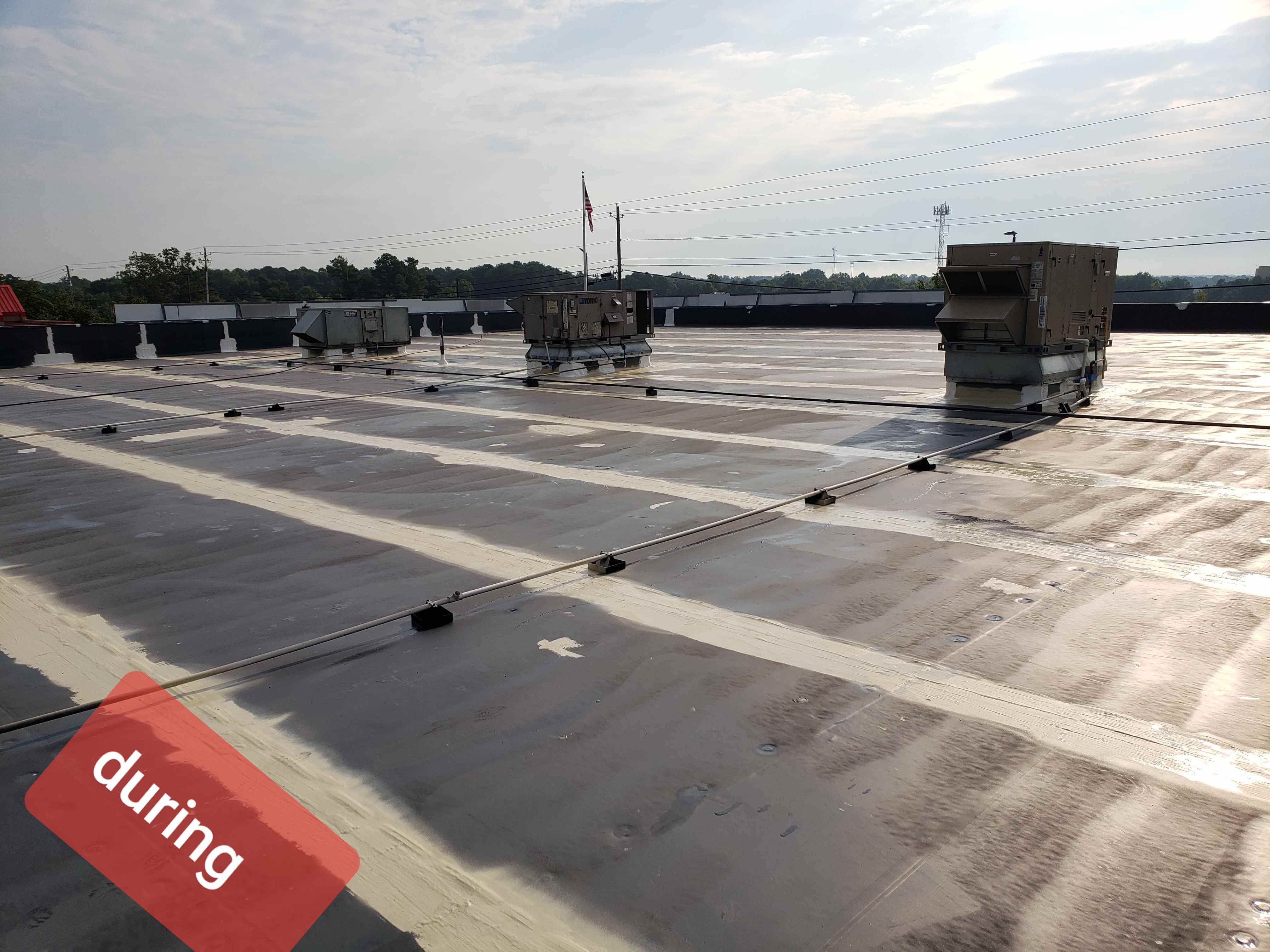 Roof Floor with White Lines